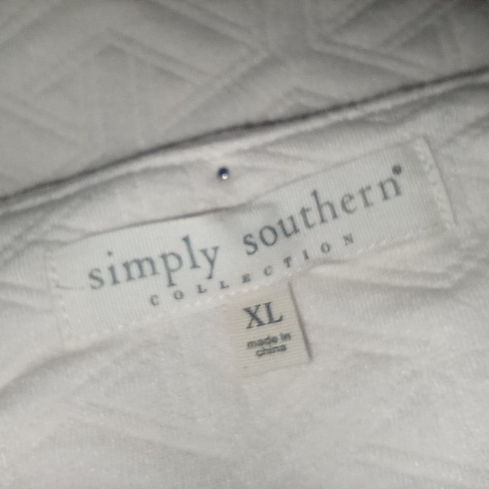 Simply Southern Cream Quilted Dress W Pearl & Rhinestones Sizes L, XL NWOT - Picture 7 of 10